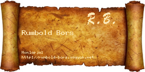 Rumbold Bors névjegykártya